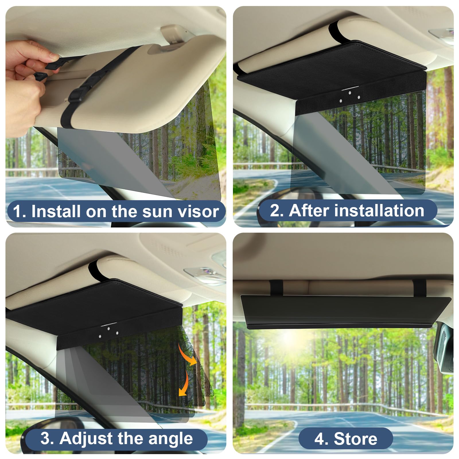 NAZZO Sun Visor Extender universal fit demonstrates compatibility across many cars.