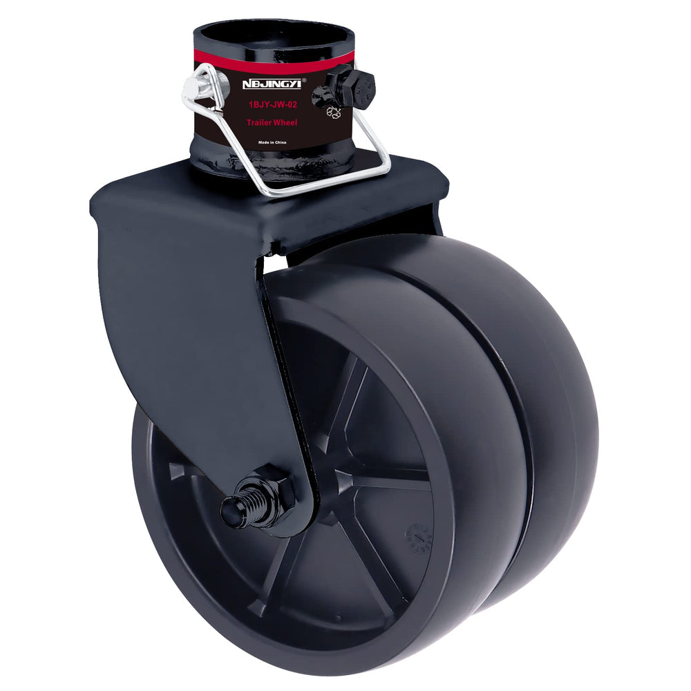 NBJINGYI 6-inch dual swirl jack wheel with pin for easy trailer maneuverability on soft ground
