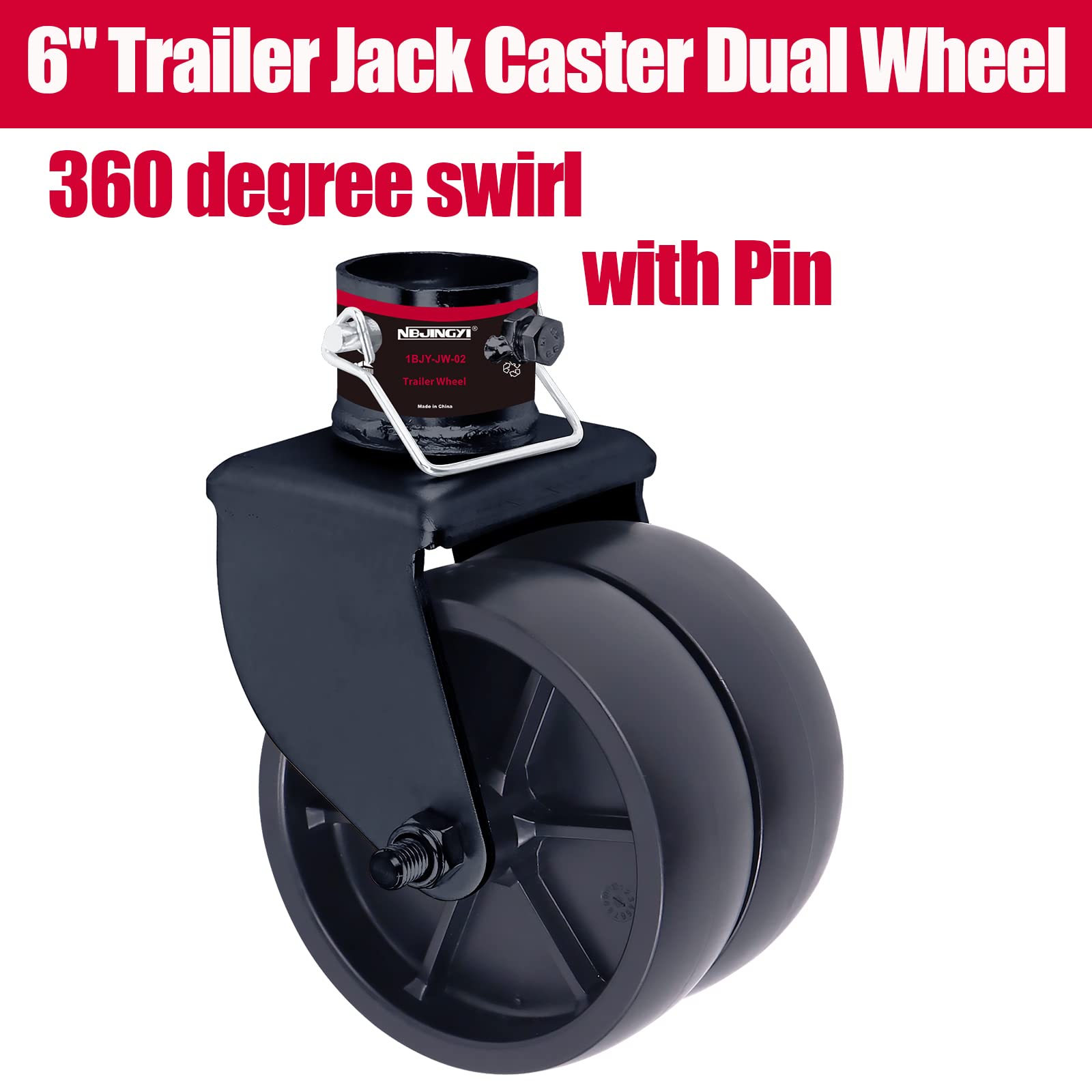 NBJINGYI black finish trailer jack wheel for smooth towing and quick setup