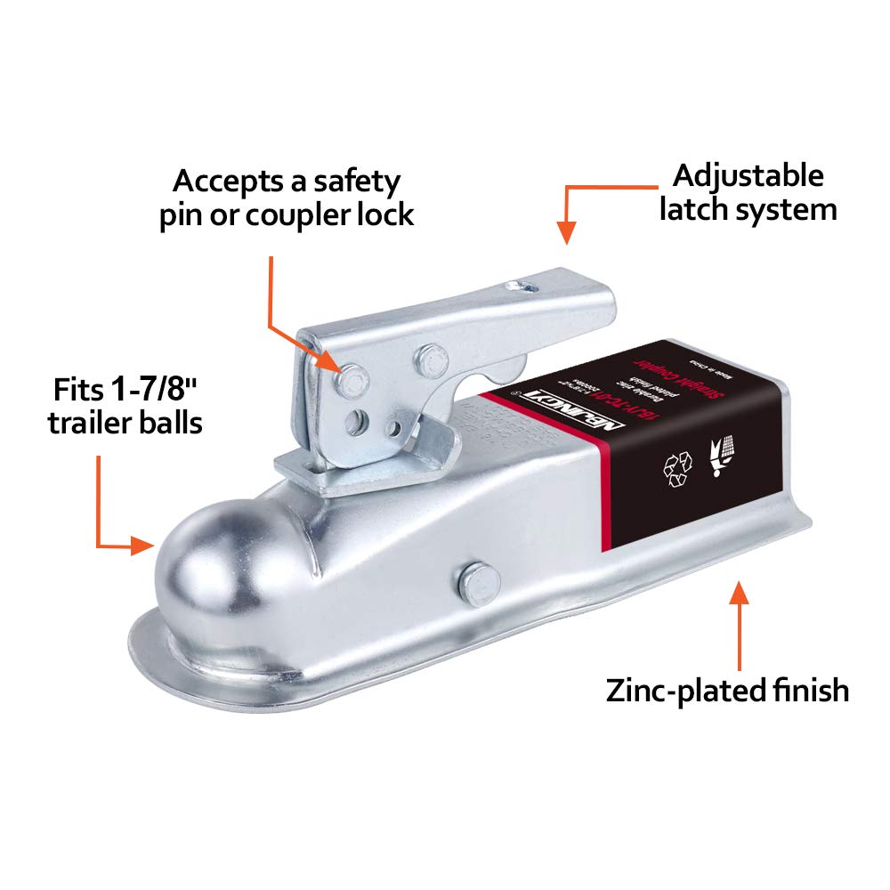 NBJINGYI 2 inch channel tongue fits standard trailers for quick hookups