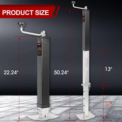 NBJINGYI trailer jack with 28-inch lift range for quick height adjustments on uneven terrain