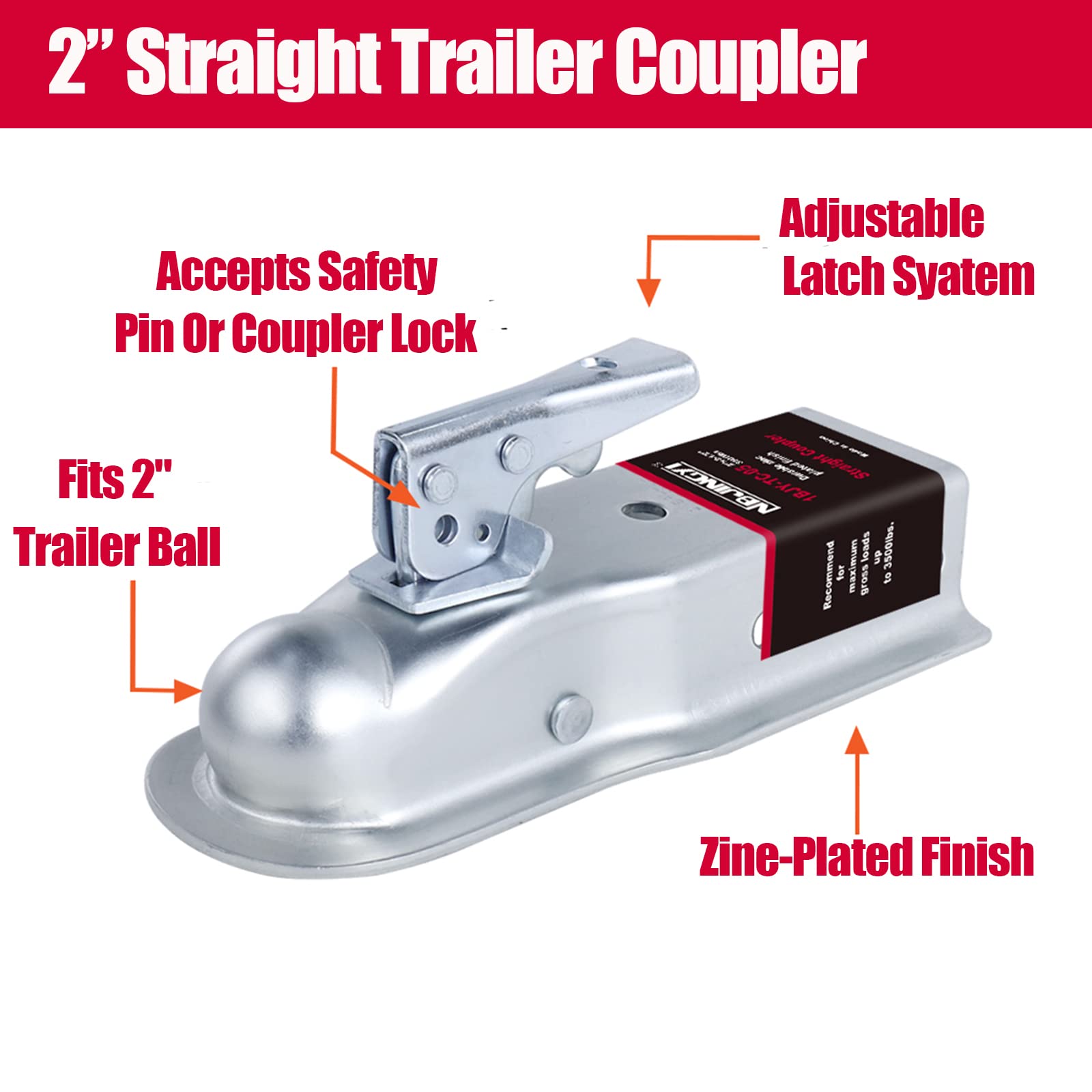 NBJINGYI zinc-plated finish resists rust in outdoor trailer use.