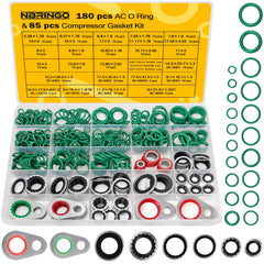 NBRINGO 265 pc AC O ring kit case view showing organized compartments for quick repairs.