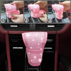 NBTEPEM pink bling car coasters protect surfaces while adding luxury detail.
