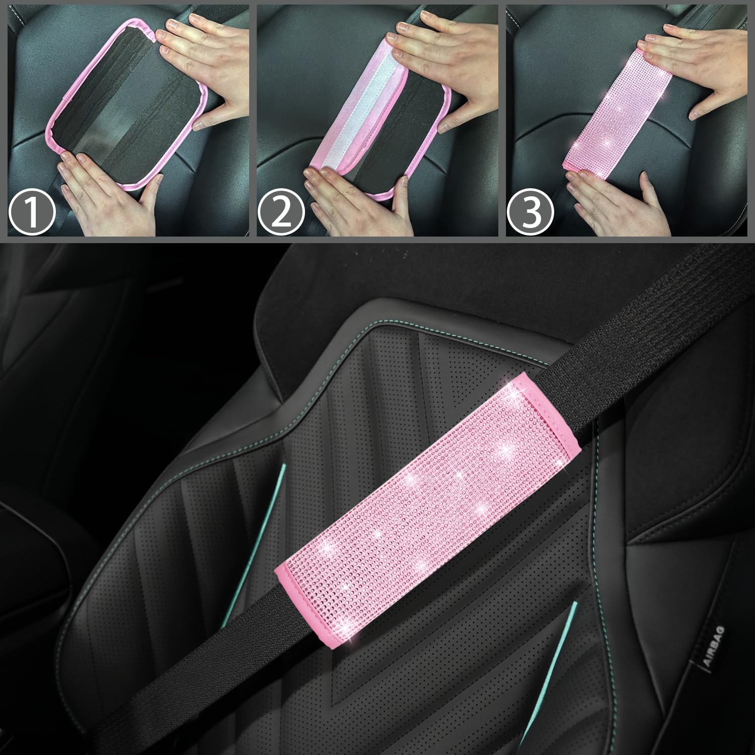 NBTEPEM pink bling gear shift cover brings sparkling style to your gear changes.