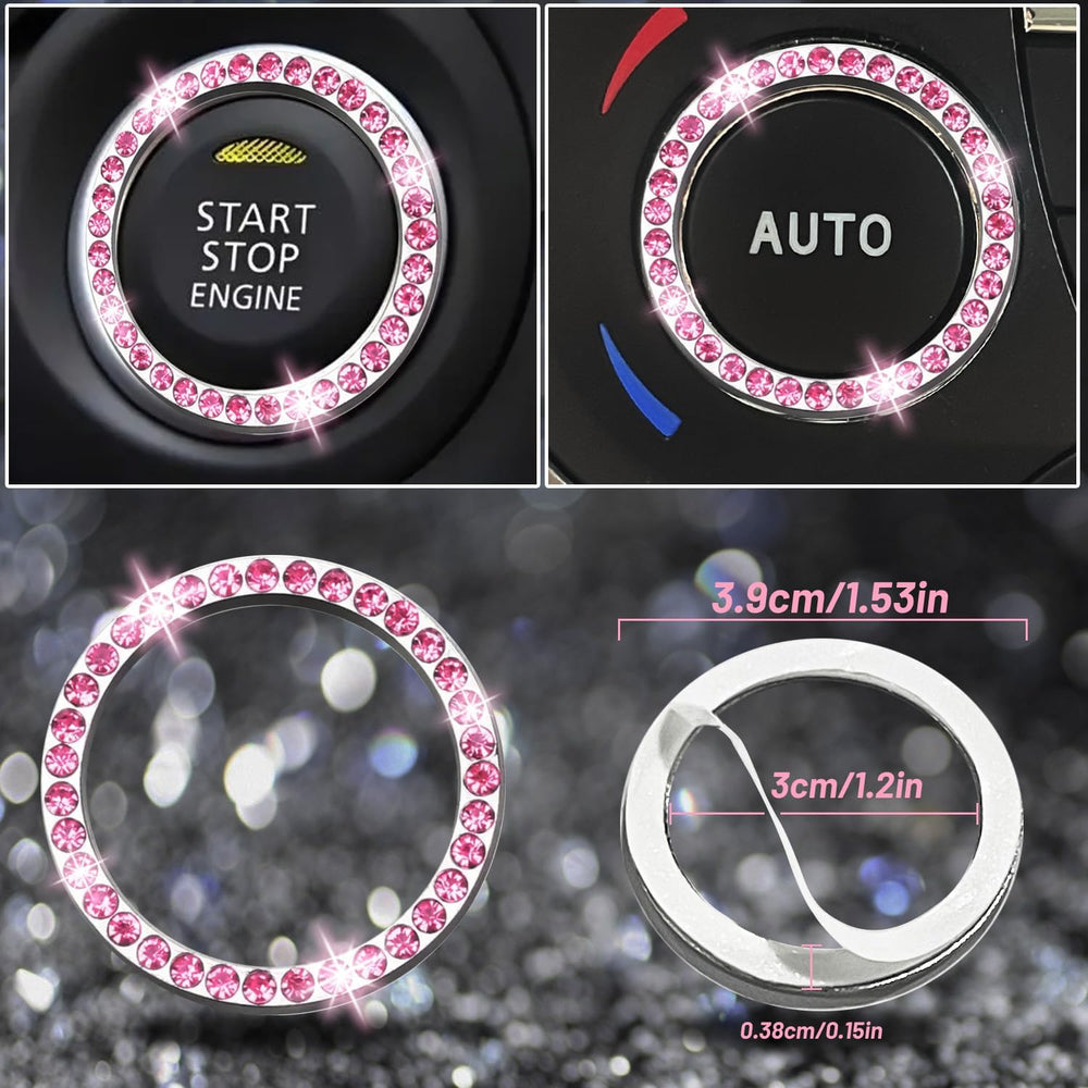 NBTEPEM 8pcs pink bling set showcases a cohesive interior upgrade.