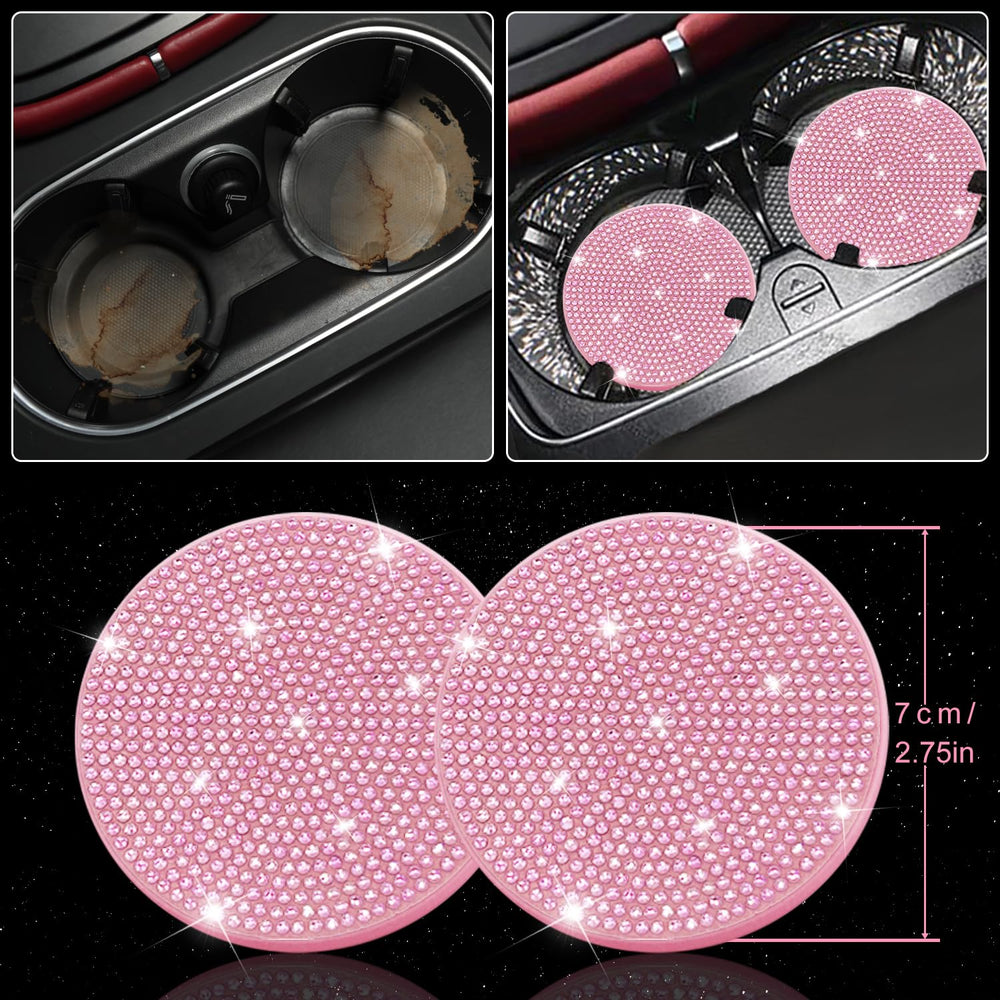 NBTEPEM pink bling start button ring accents your ignition with sparkle.