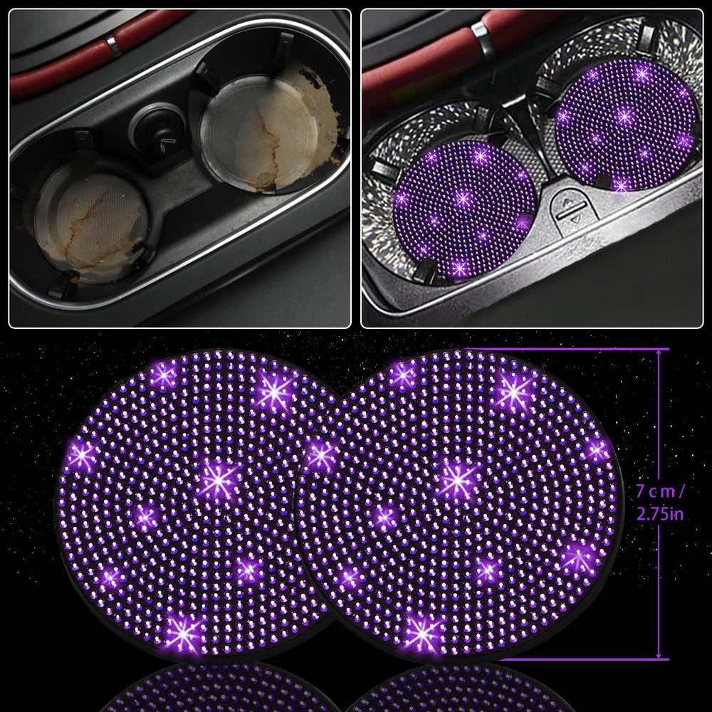 NBTEPEM bling car coaster set protects surfaces with shine