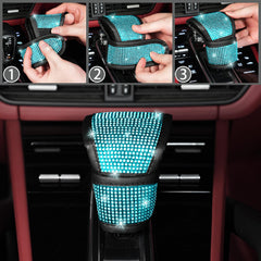 NBTEPEM car coasters showcase crystals and protect surfaces.