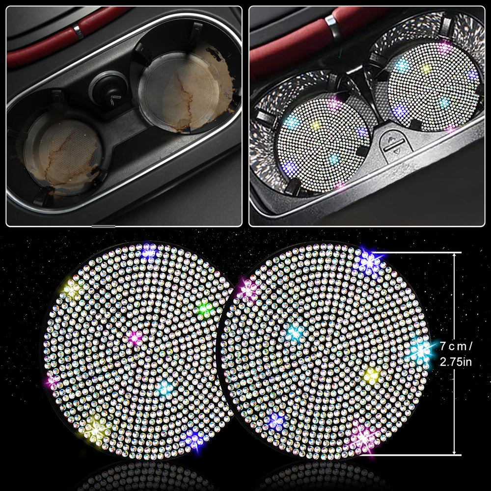 NBTEPEM bling car coasters protect surfaces with stylish sparkle.