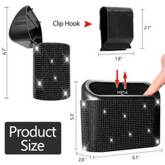 NBTEPEM Bling car trash can hook demonstrates easy, tool-free mounting on car doors.
