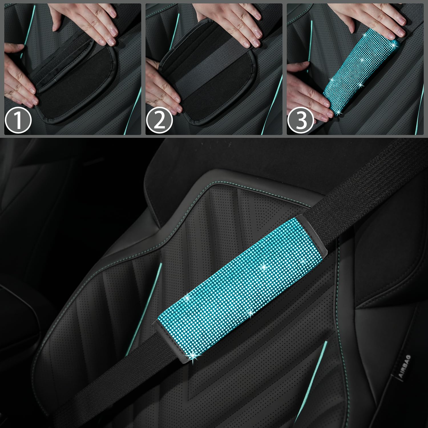 NBTEPEM gear shift cover sparkles for a chic interior accent.
