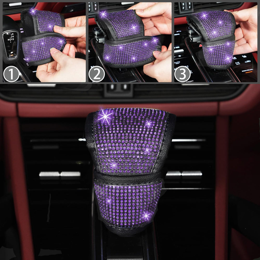 NBTEPEM bling gear shift cover brings sparkle with a comfortable grip