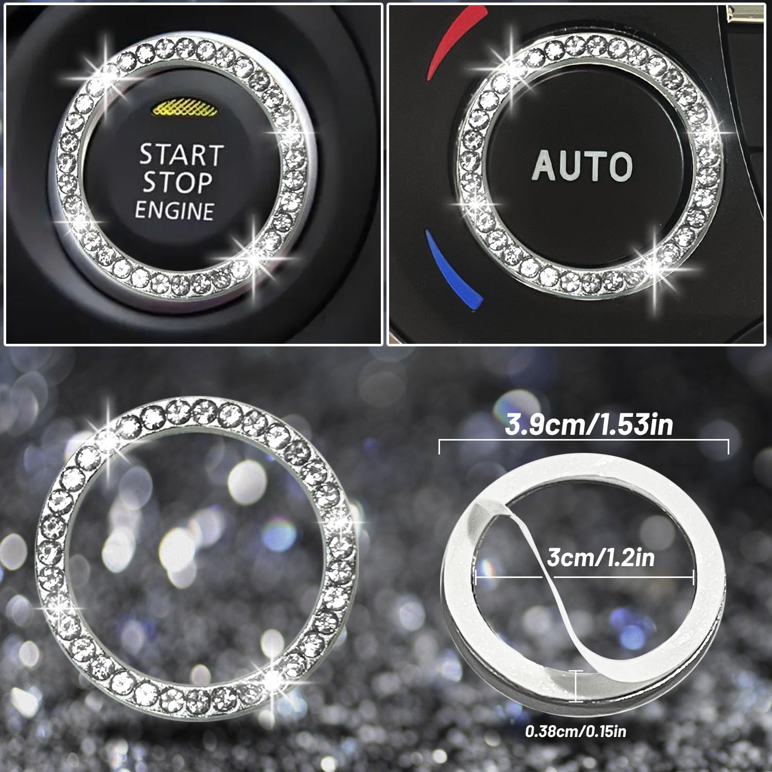 NBTEPEM bling interior kit glam enhances car ambiance