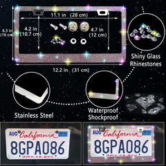 NBTEPEM bling license plate frame adds sparkle and protection.