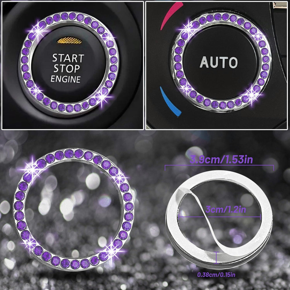 NBTEPEM bling start button ring adds a sparkly focal point to ignition