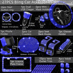 NBTEPEM blue bling phone holder keeps device secure and reachable