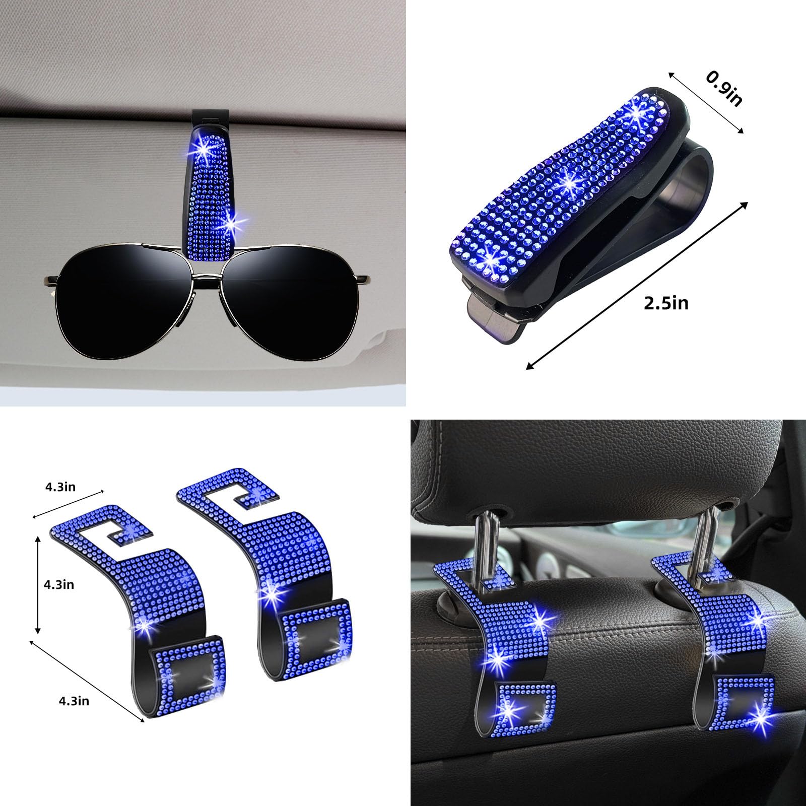 NBTEPEM blue bling start button rings upgrade interior accents