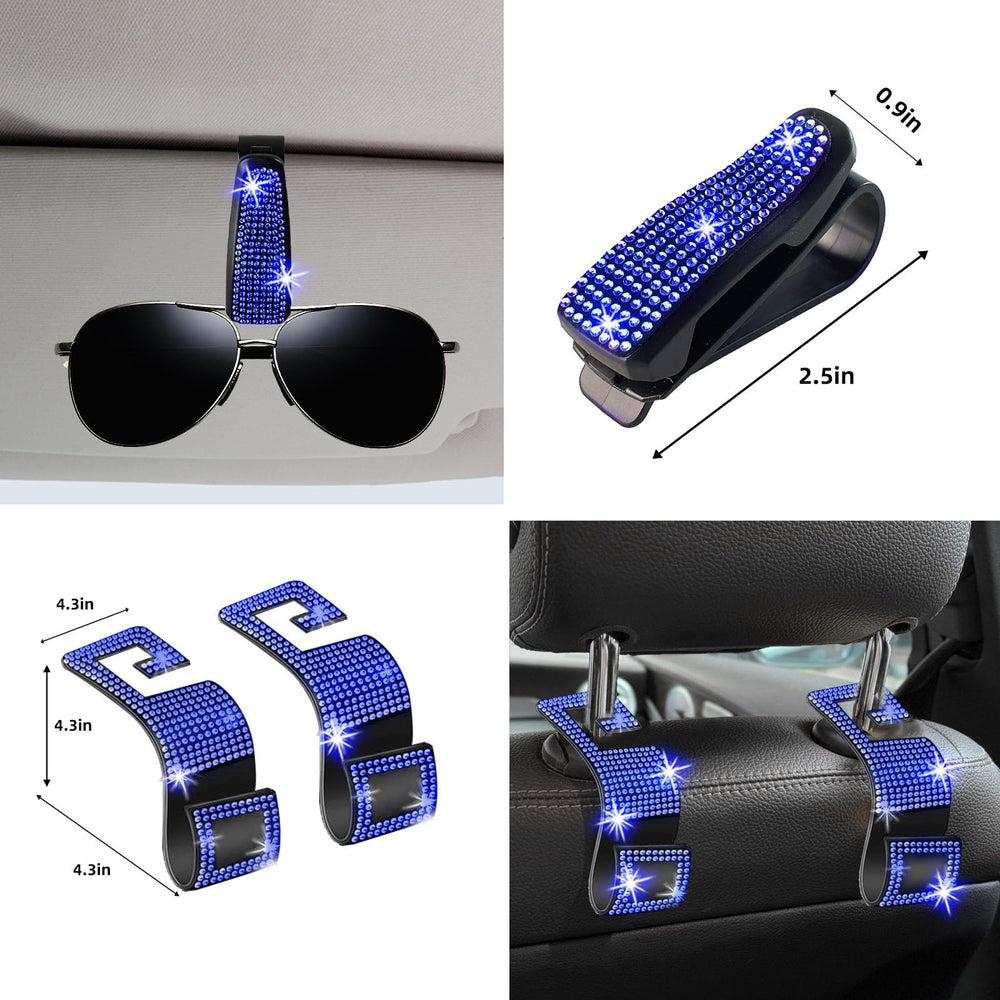 NBTEPEM blue bling start button rings upgrade interior accents