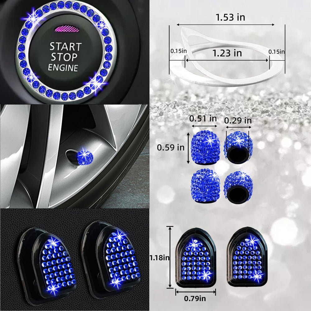 NBTEPEM blue bling valve caps add sparkle to wheels