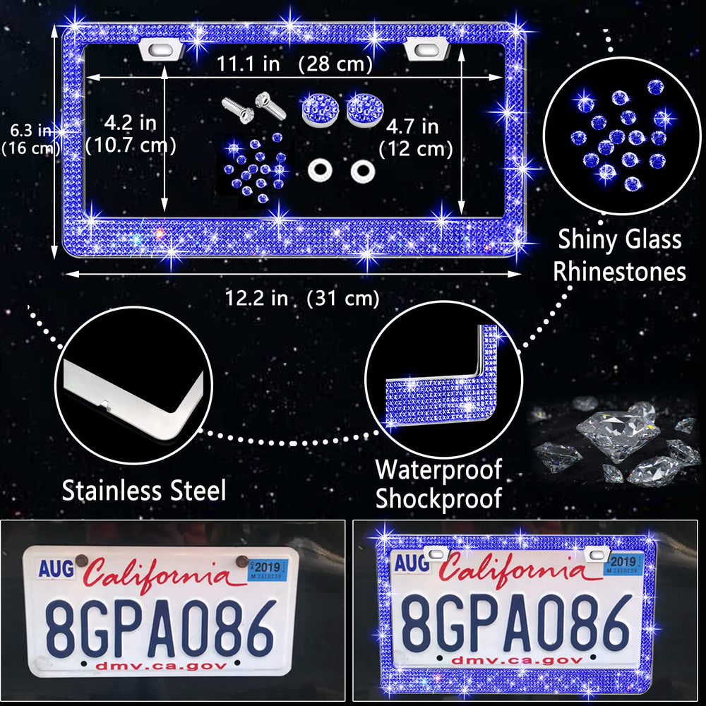 NBTEPEM blue bling vent trim enhances interior vents with luxe detail