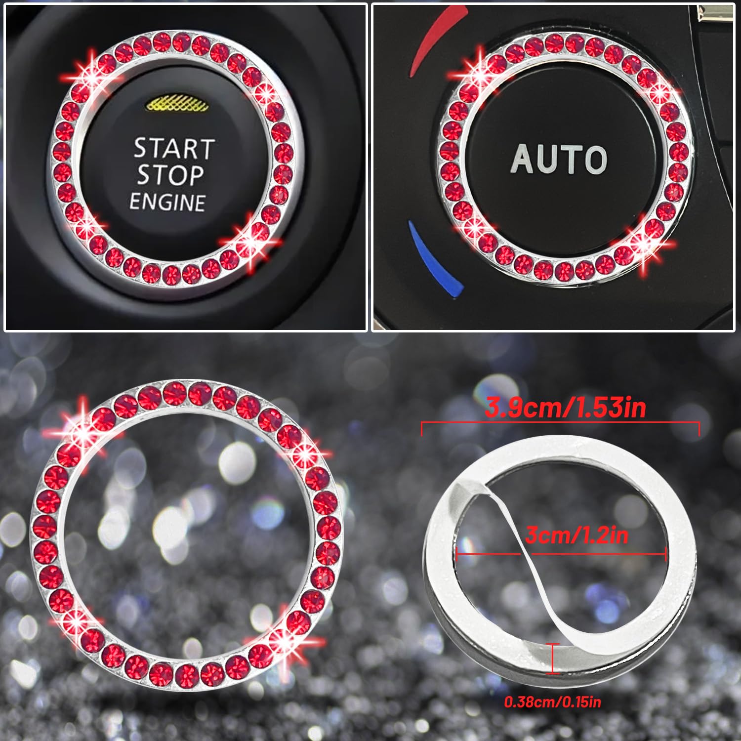 NBTEPEM car interior decor in red bling elevates the ride