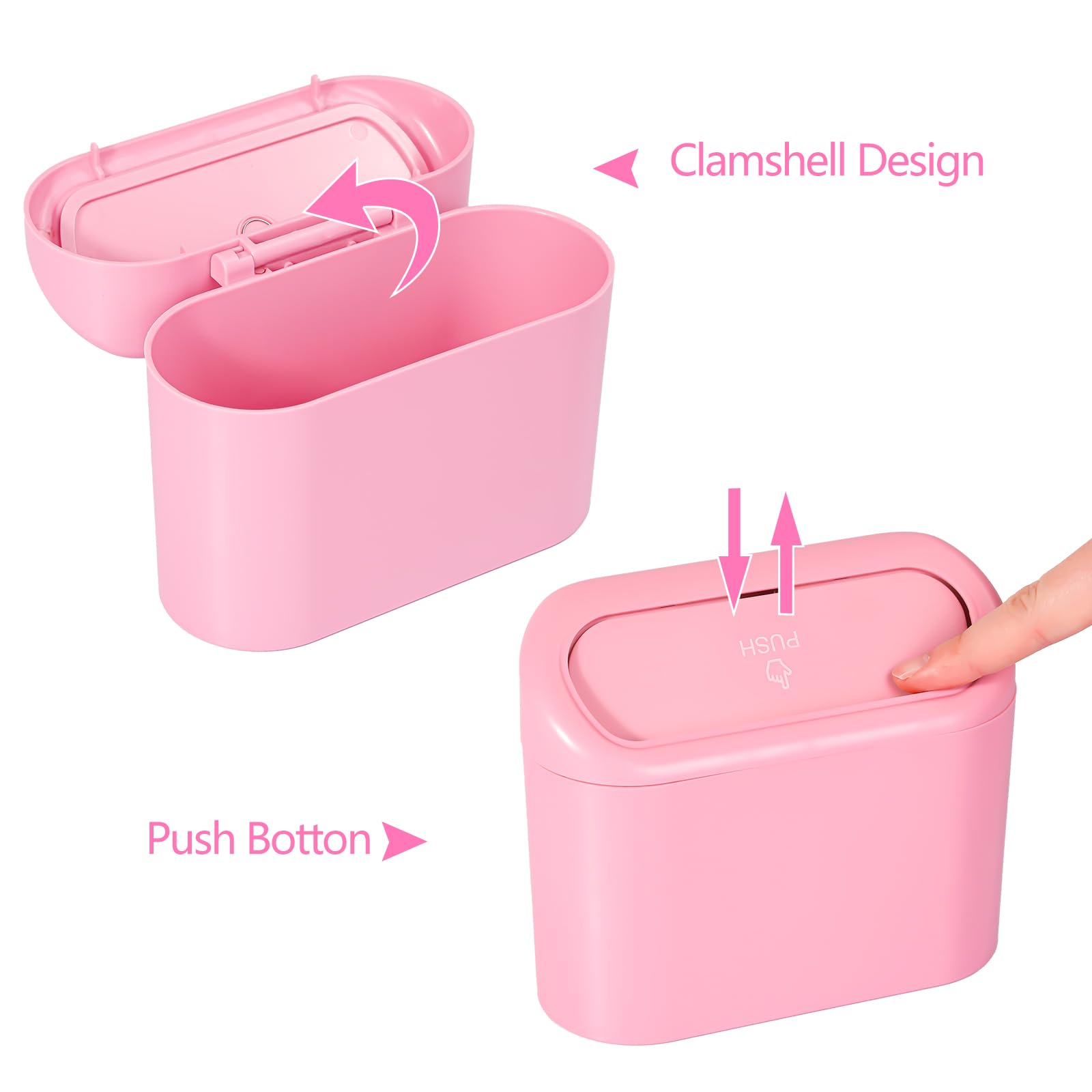 NBTEPEM compact pink trash can fits small cars and SUVs