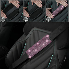 NBTEPEM pink bling seat belt covers right complements luxury look.
