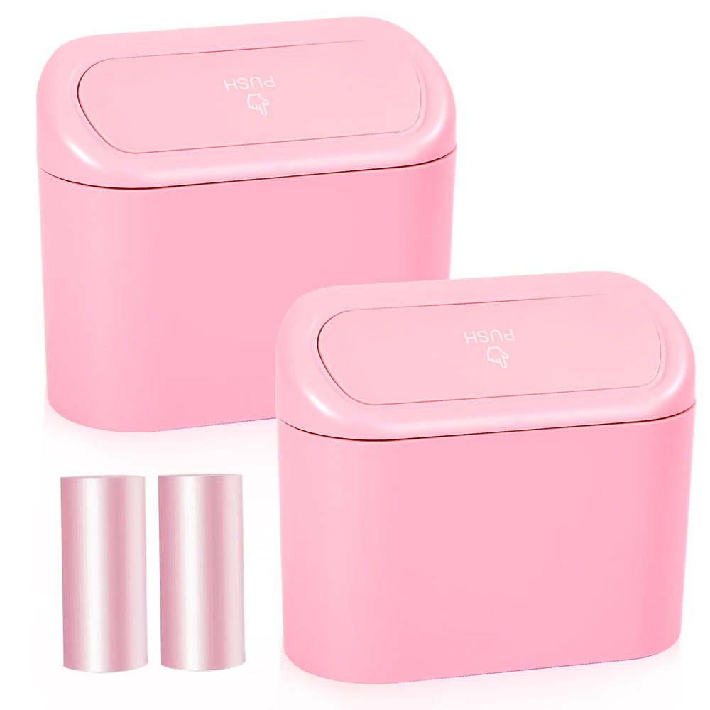NBTEPEM pink car trash can with lid keeps cabin fresh