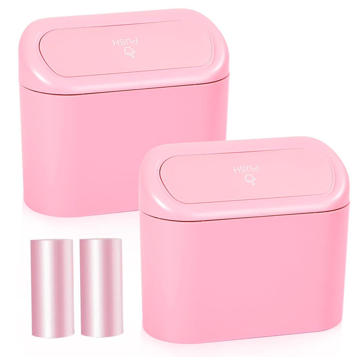 NBTEPEM pink car trash can with lid keeps cabin fresh