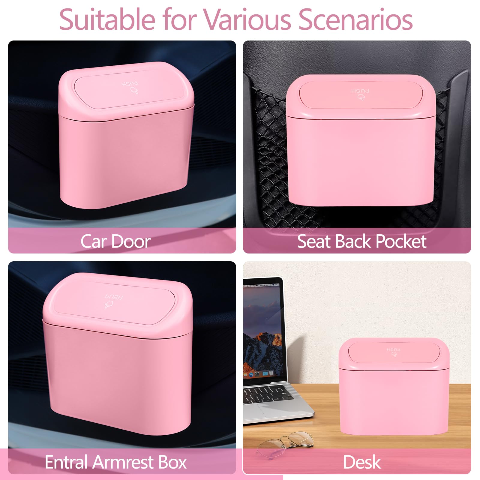 NBTEPEM pink home and office trash bin for tidy spaces