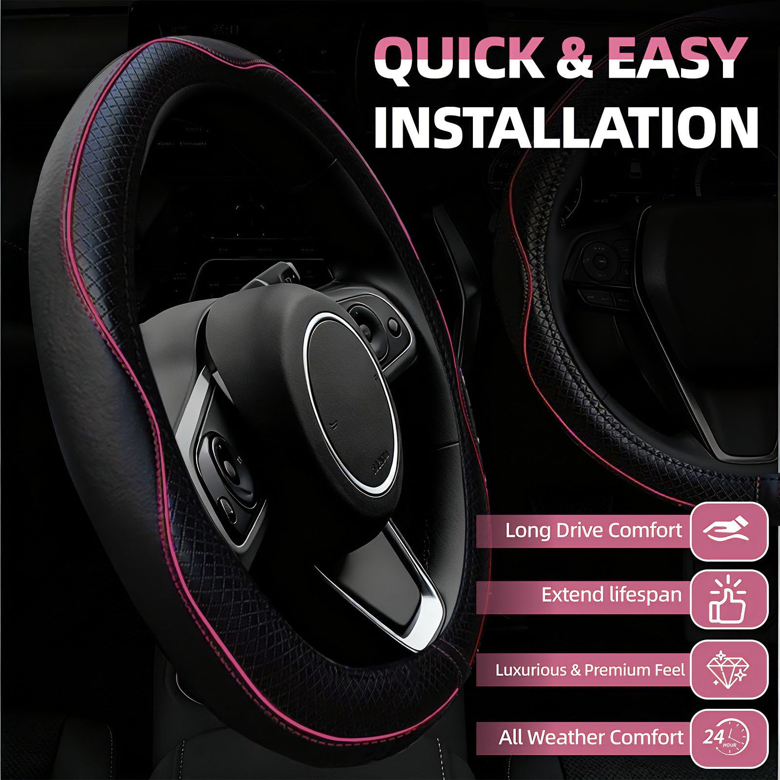NBTEPEM pink seat belt cover cushions shoulders during drives
