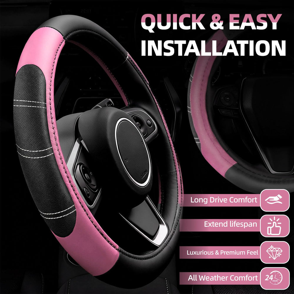 NBTEPEM pink seat belt covers provide padded comfort for daily commutes.