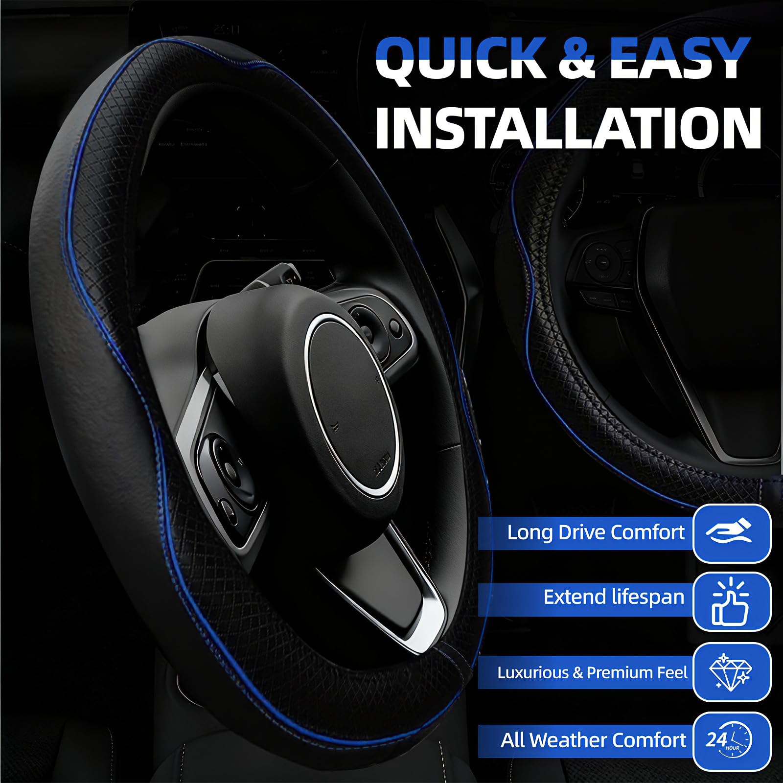 NBTEPEM blue seat belt covers provide soft cushioning during drives
