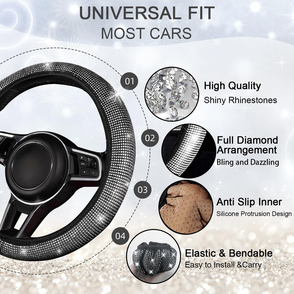 NBTEPEM diamond-embellished seat belt covers add luxury and protection