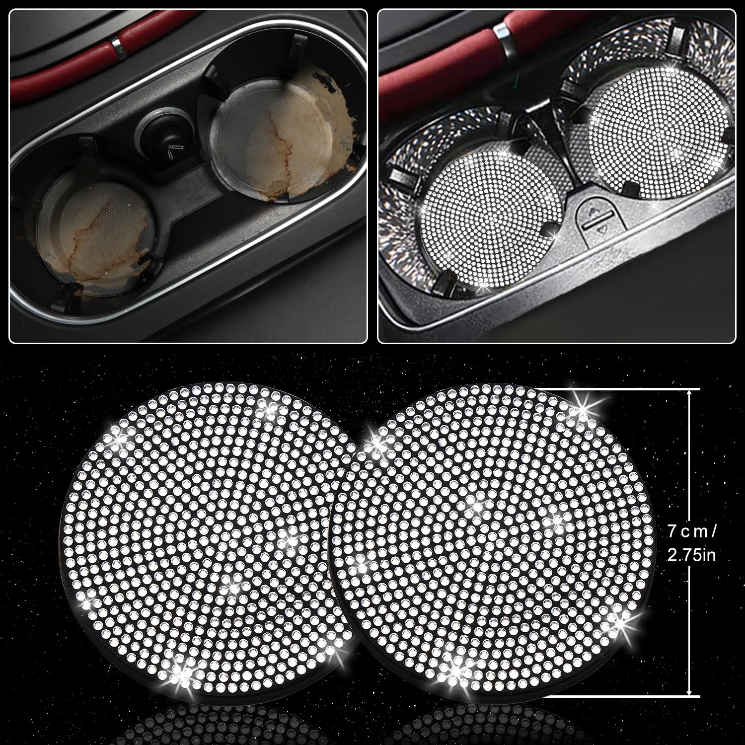 NBTEPEM start button ring rhinestones provide premium detail