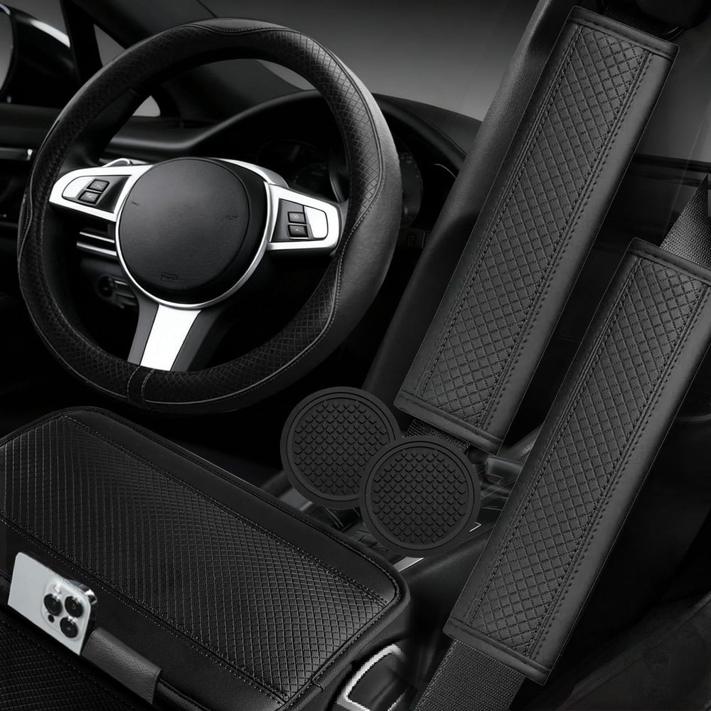 NBTEPEM steering wheel cover 14-15 inch enhances grip and interior flair.
