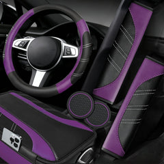 NBTEPEM steering wheel cover in purple for 14.5–15 inch wheels, enhances grip and comfort.