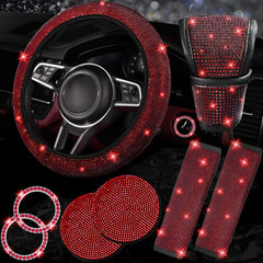 NBTEPEM steering wheel cover with red bling adds luxurious grip and sparkle