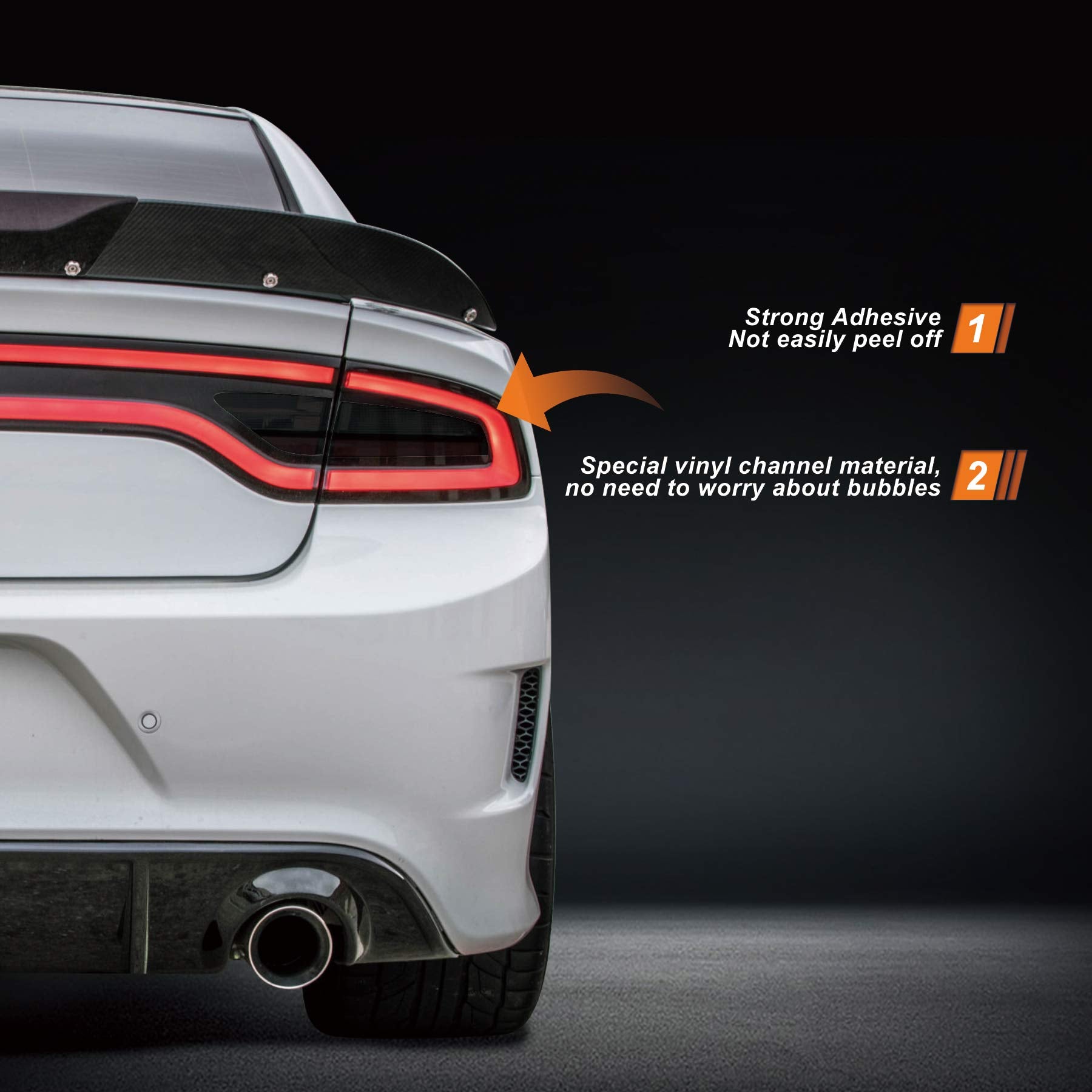 NDRUSH front side marker vinyl for Dodge Charger adds bold, cohesive finish