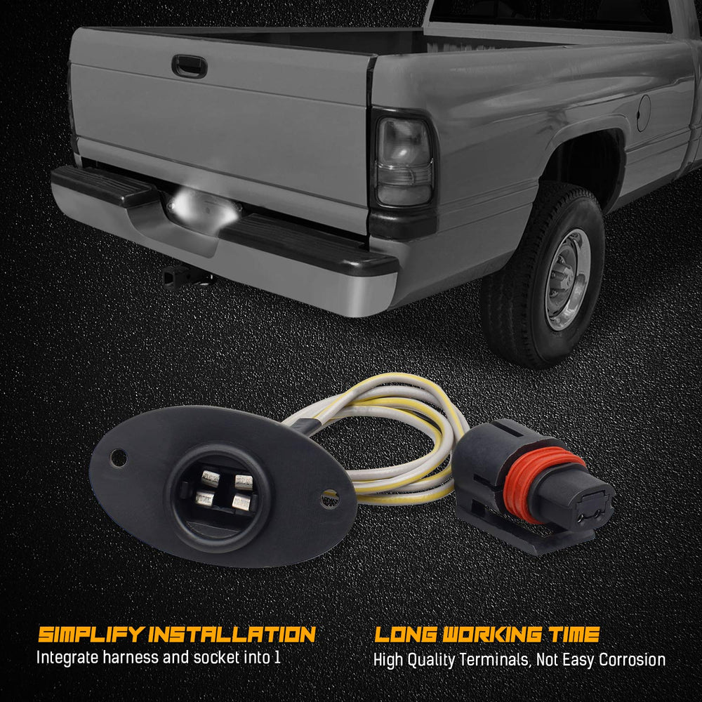 NDRUSH 6500K white LEDs enhance license plate readability.