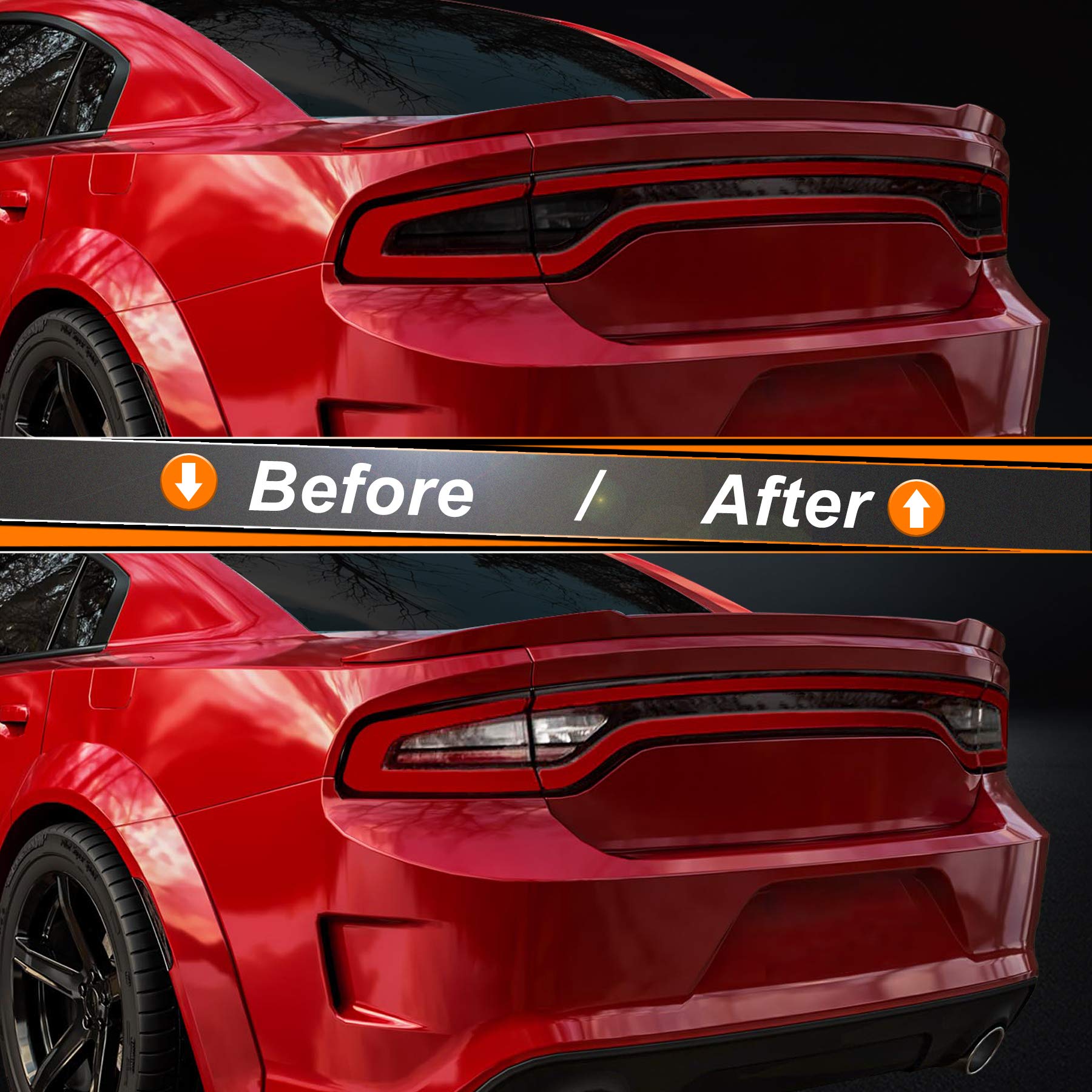 NDRUSH rear side marker tint for Dodge Charger smooths appearance and weather seal
