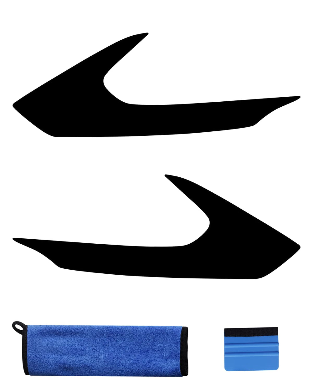 NDRUSH tint kit includes squeegee and microfiber cloth for installation