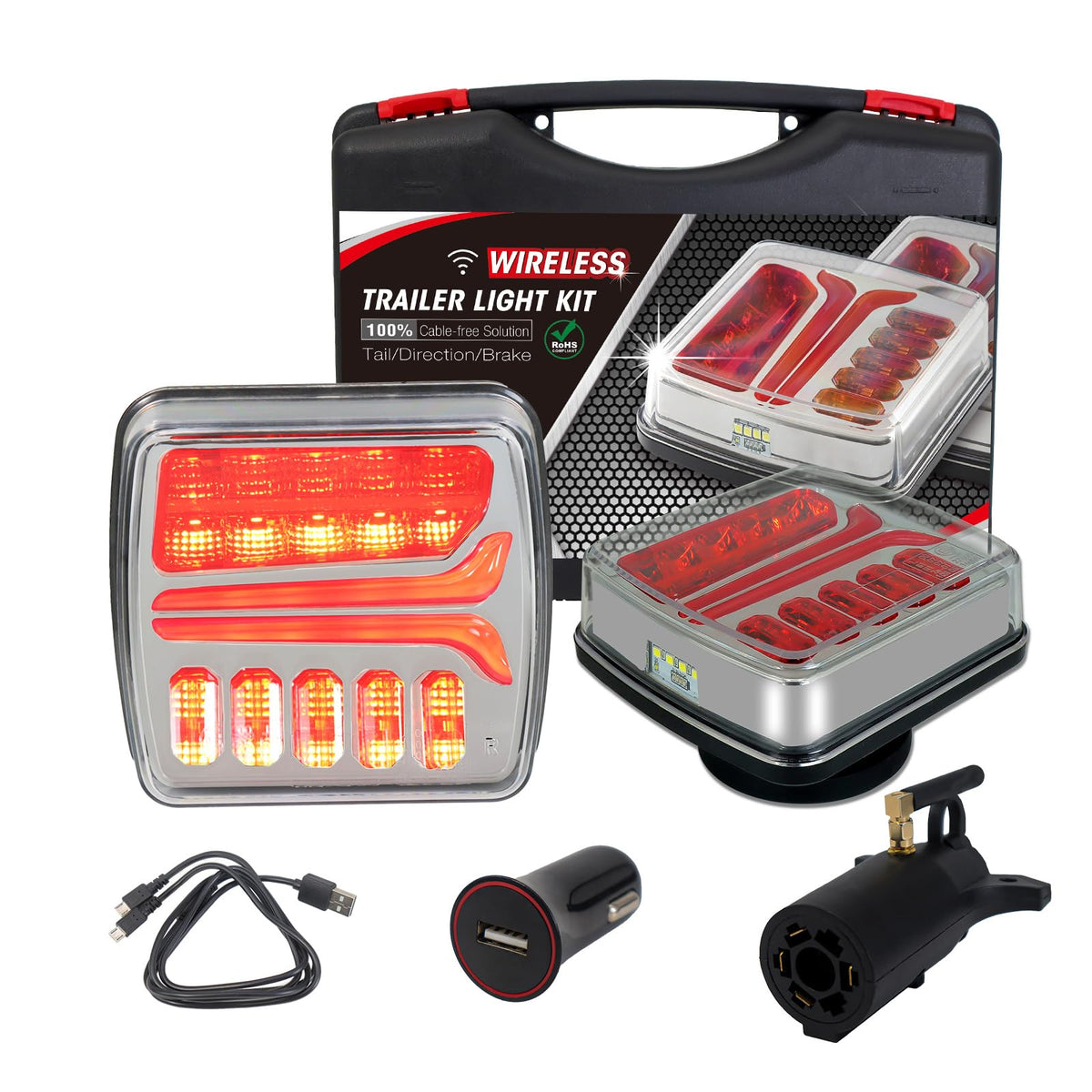 NeaLia magnetic-base trailer lights demonstrate quick, tool-free installation on metal surfaces.
