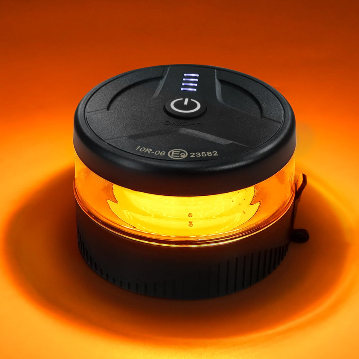 NeaLia magnetic beacon base attachment on metal surface enabling cable-free mounting.