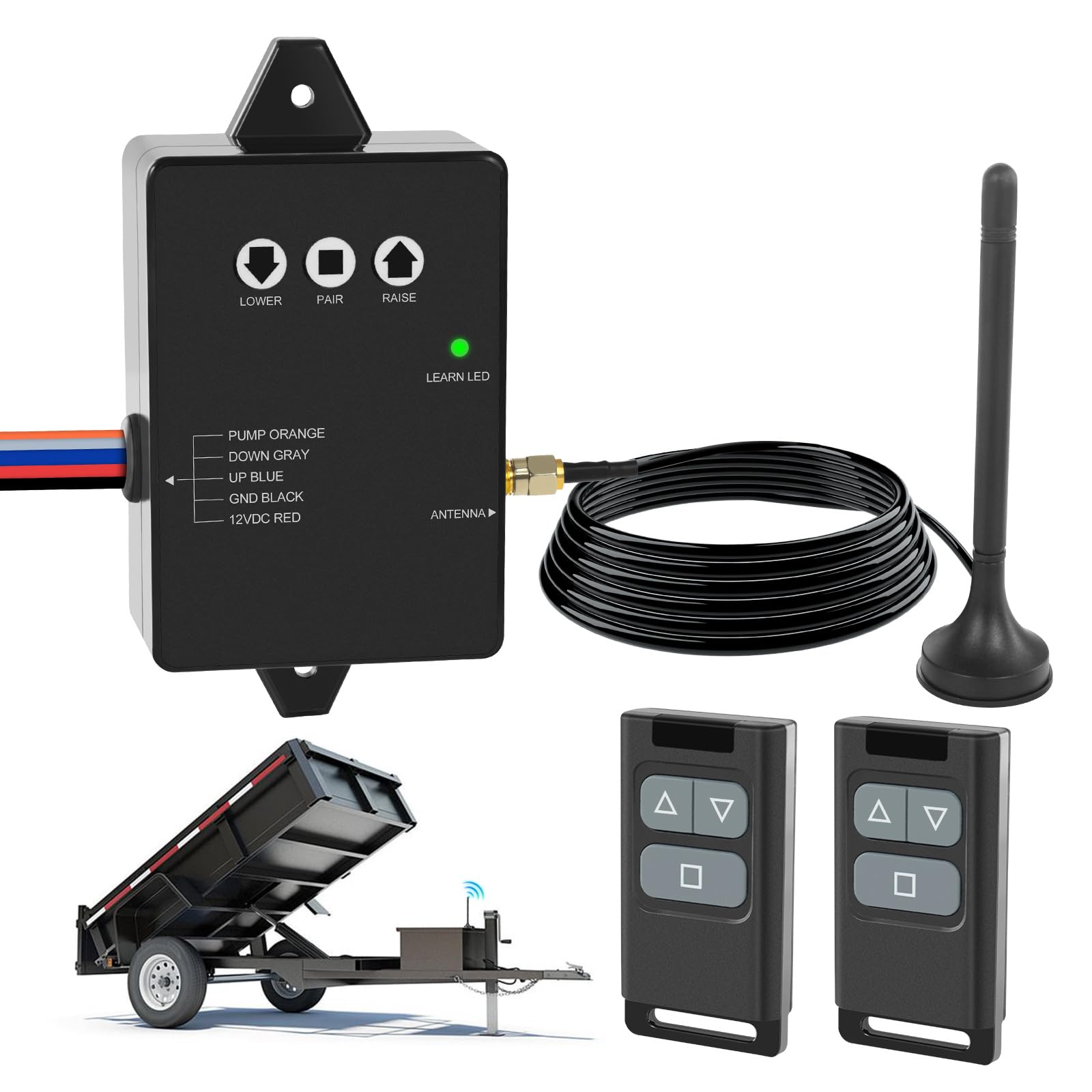 NeaLia wireless dump trailer remote antenna enabling quick setup and reliable range.