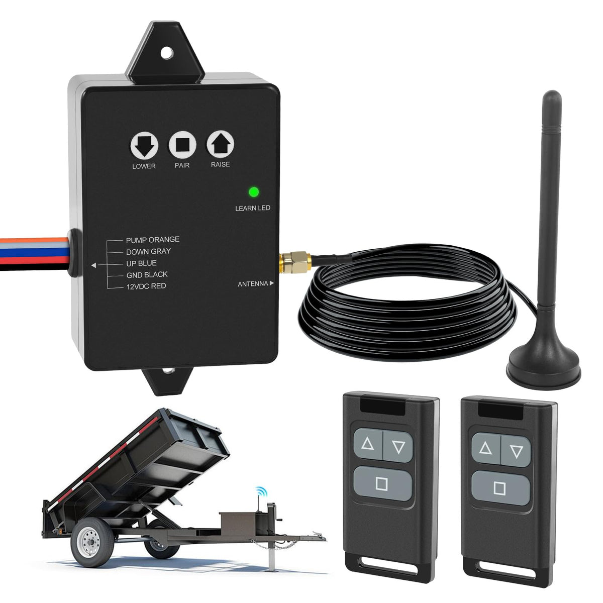 NeaLia wireless dump trailer remote antenna enabling quick setup and reliable range.