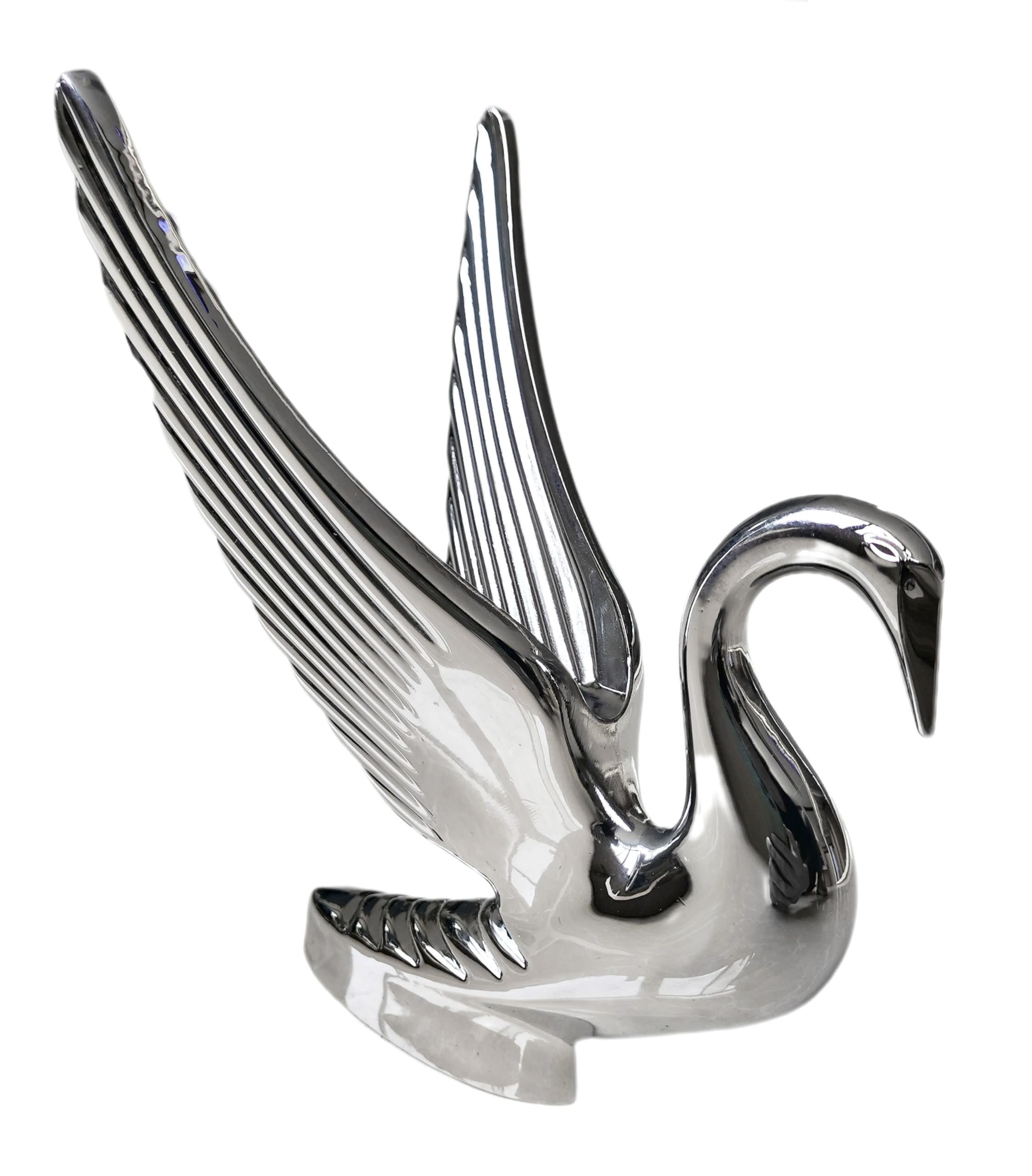 nebnickers swan hood ornament cast metal with universal two-stud install for easy mounting