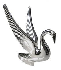 nebnickers swan hood ornament cast metal with universal two-stud install for easy mounting