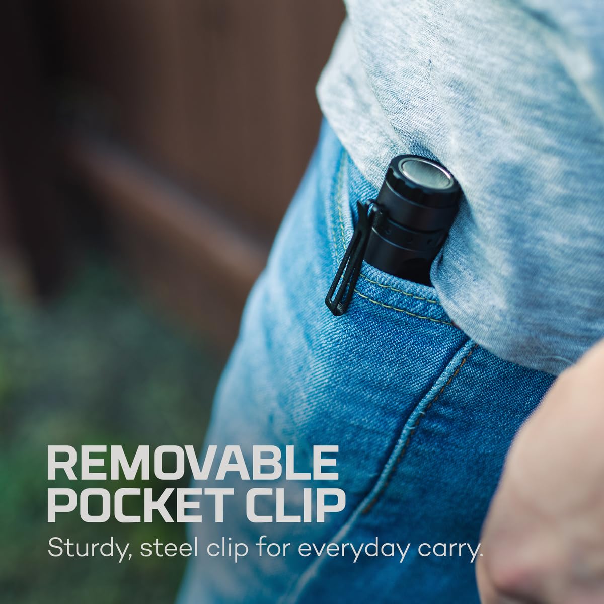 NEBO Mini Larry 500 magnetic base attached to metal surface, enabling hands-free work